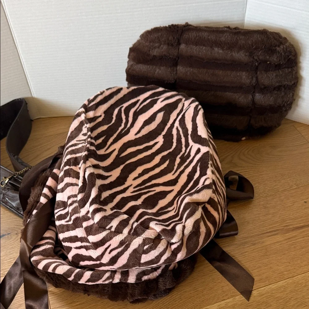 Chic Brown and Pink Zebra Dog Carrier Pet Carrier Reversible